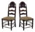 19th-C. French Carved Oak Ladder Back Chairs Leopard Upholstery Pair For Sale