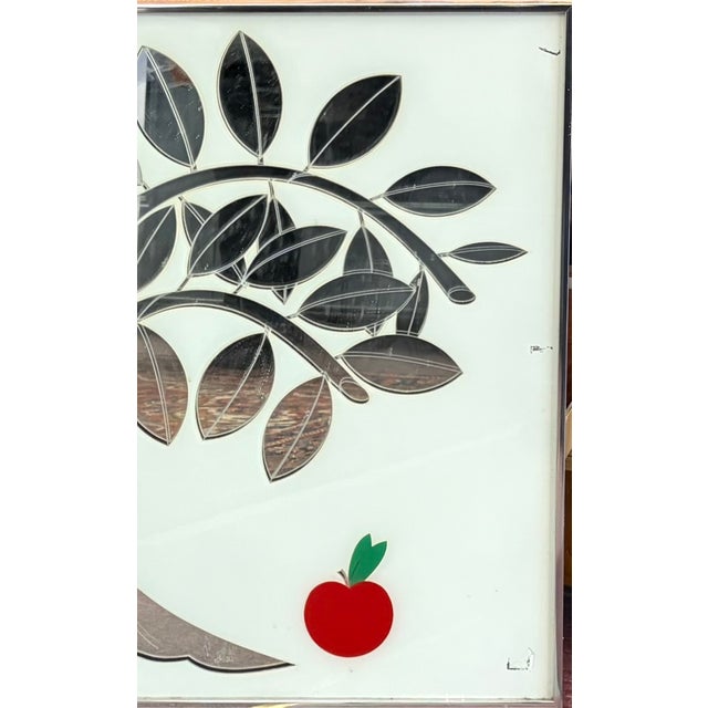 Greg Copeland Original Mid Century Greg Copeland Tree of Life Mirror With Apple - Signed and Dated For Sale - Image 4 of 10