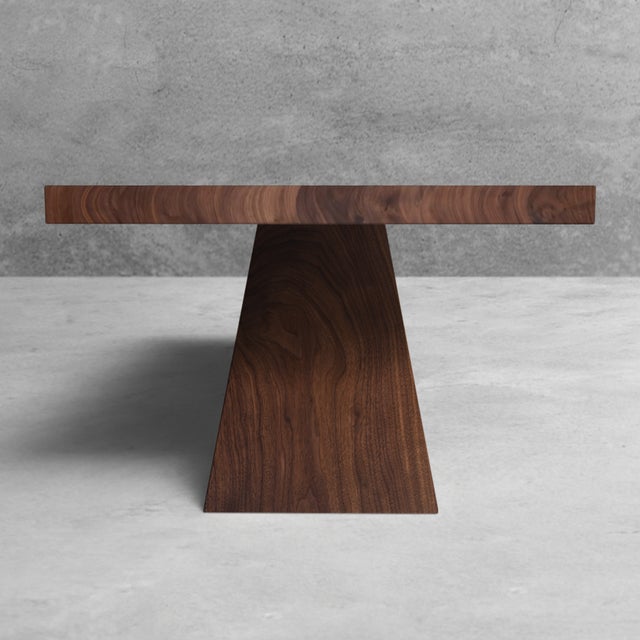 Not Yet Made - Made To Order Westland Studio Handcrafted Walnut Dining Table With Pyramid Pedestal Base For Sale - Image 5 of 6