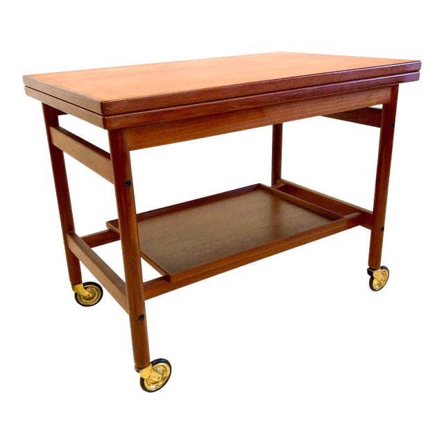 Danish Mid 20th Century Teak Cocktail Cart by Kurt Ostervig for Jason Mobler For Sale