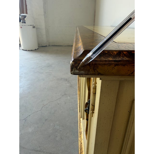 Vintage Italian Hollywood Regency Style Gilt Decorated Credenza For Sale - Image 11 of 17