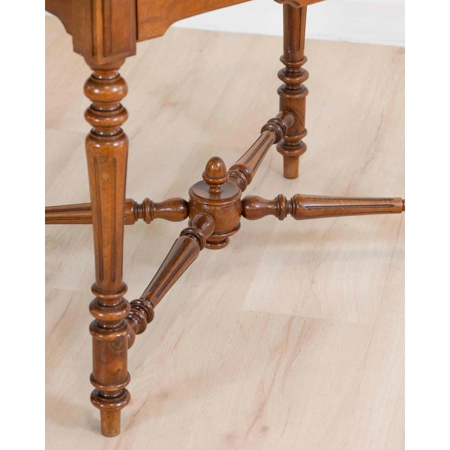 19th Century Italian Walnut Writing Desk, Neoclassical Design For Sale - Image 18 of 18