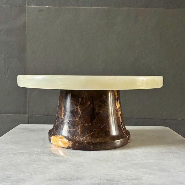 Black Fruit Bowl Plate in Onyx and Marble by Forzini For Sale - Image 8 of 10