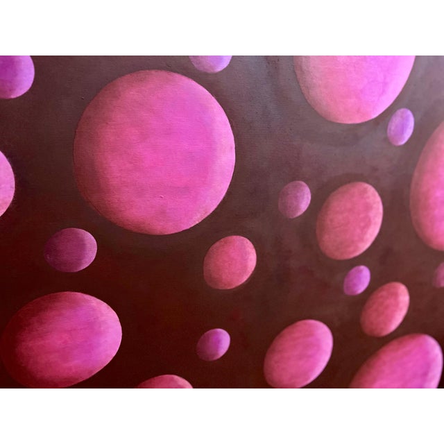 Paul Brach, Color Gradient Paul Brach Spheres Pink & Crimson Abstract Oil Painting New York For Sale In Miami - Image 6 of 18