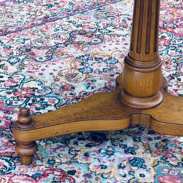 Brown Mid-Century Tomlinson Pavane Hexagonal Pedestal Side Table For Sale - Image 8 of 12