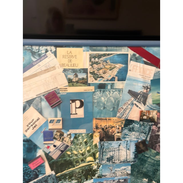 Vintage 1970s European Grand Tour Travel Ephemera Collage Mix Media Art For Sale - Image 4 of 12