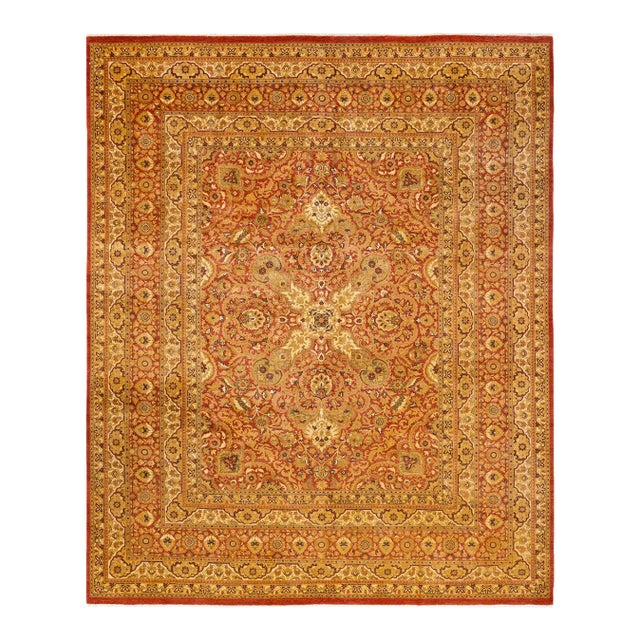 Mogul, One-of-a-Kind Hand-Knotted Area Rug - Orange, 8' 4" x 10' 1" For Sale
