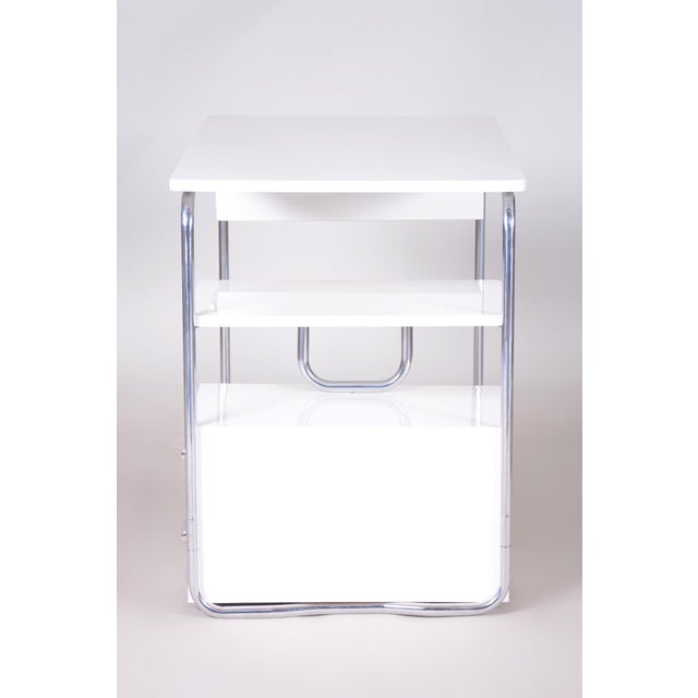 Bauhaus Writing Desk in Chrome, Steel and Wood, Germany, 1930s For Sale - Image 11 of 14