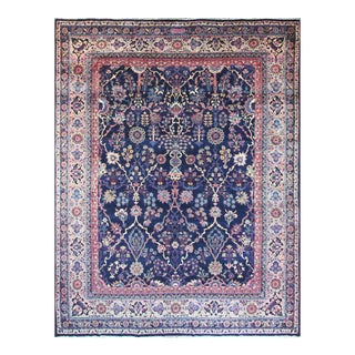 Early 20th Century Antique Persian Laver Kerman Rug For Sale