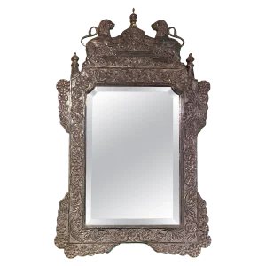 Ornate 19 Century Indian Silver Clad Mirror