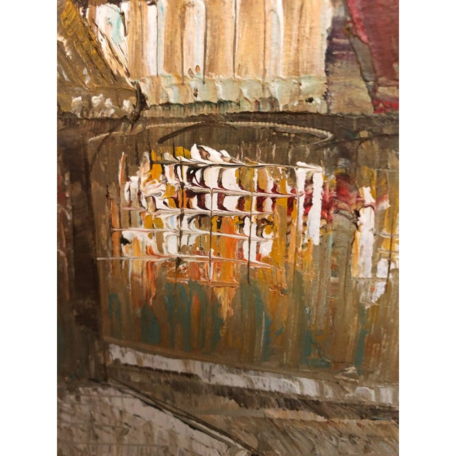 Art Deco Late 20th Century Paris Oil on Canvas, Signed For Sale - Image 3 of 5