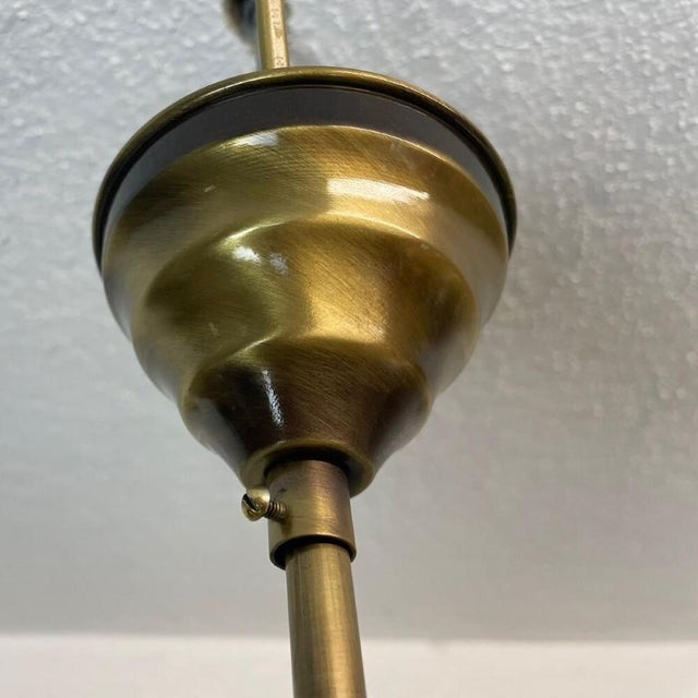 Large Mid-Century Portugeuse Hand-Blown Textured Art Glass Pendant attributed to Marinha Grande, 1960s For Sale - Image 9 of 11