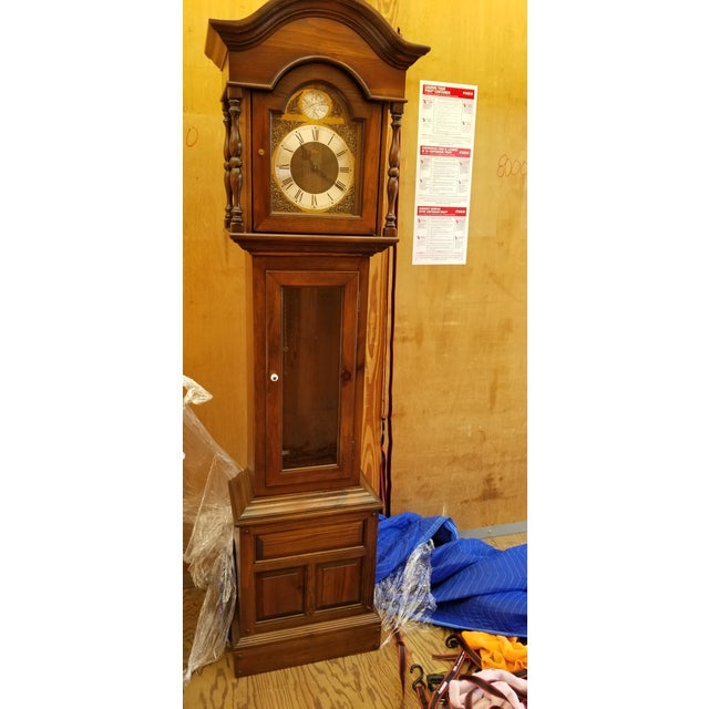Ethan Allen Antique Pine Grandfather Clock Chairish