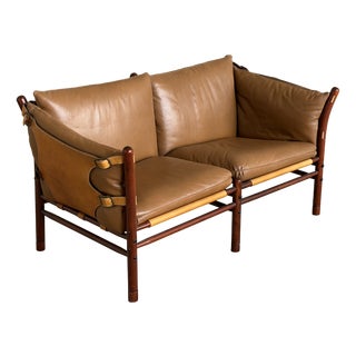 Safari Two-Seat Leather Sofa by Arne Norell, Sweden, 1970s For Sale