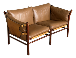 Safari Two-Seat Leather Sofa by Arne Norell, Sweden, 1970s