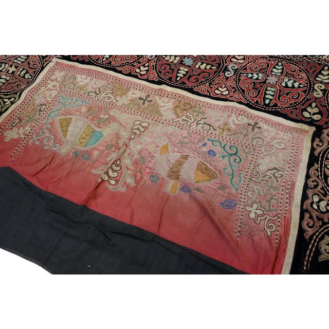 Vintage Kazakh Hand Embroidered Wall Hanging, 1950s For Sale - Image 4 of 17