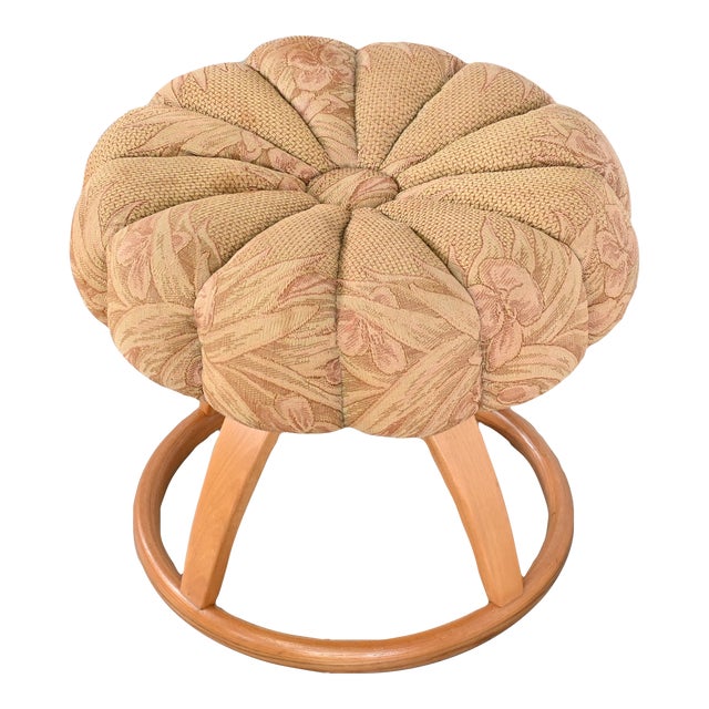 Heywood-Wakefield Vanity Pouf Stool, 1940s For Sale