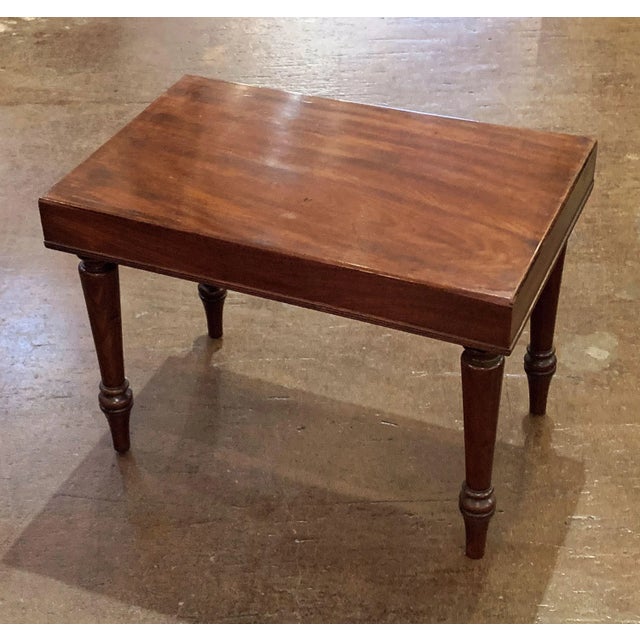 English Rectangular Side or End Table of Mahogany on Turned Legs For Sale - Image 4 of 13