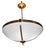 Large Mid-Century Four-Light Opaline and Polished Brass Bowl Chandelier, 1960s For Sale