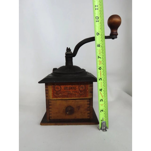 Colonial Wrightsville Hardware Co Wood Cast Iron Coffee Bean Grinder Mill 4672b For Sale - Image 9 of 18
