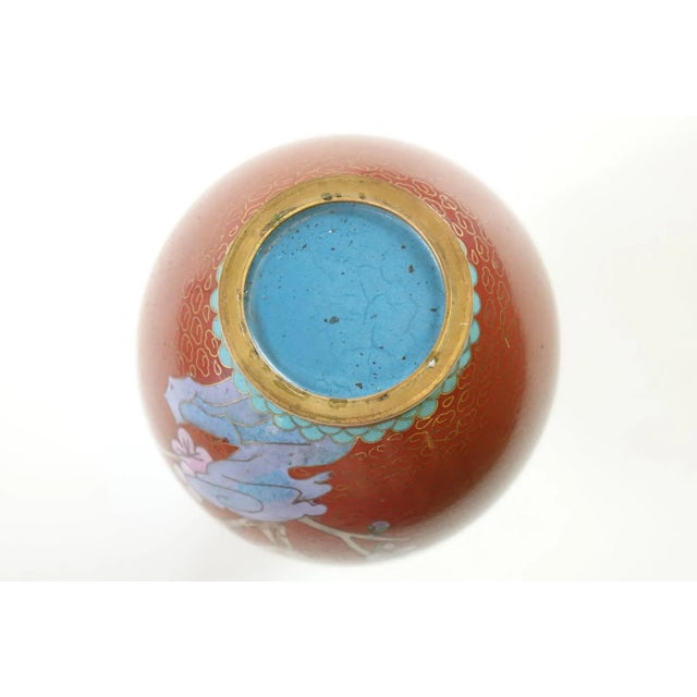 Early 20th Century Early 20th Century Chinese Cloisonne Vases - A Pair For Sale - Image 5 of 5