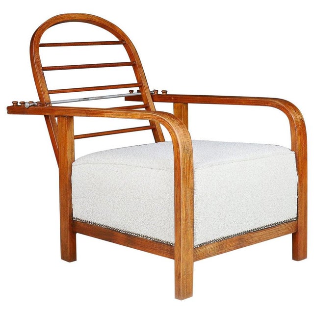 Adjustable Bentwood Lounge Chair attributed to Jan Vaněk, Czechia, 1930s For Sale - Image 11 of 11