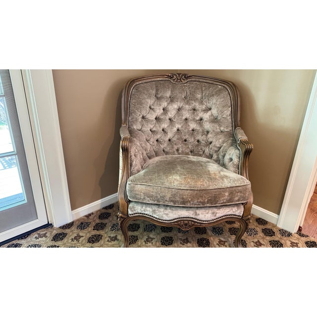 2010s Louis XV Style Bergère Chair Attributed to Hancock & Moore For Sale - Image 5 of 14