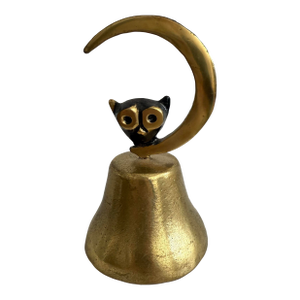 Rare Walter Bosse Mid Century Modern Owl Bell Hagenauer Brass Austria Vintage