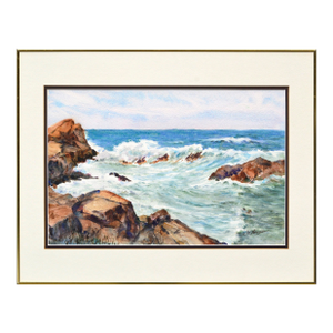 Joseph Yeager Waves Crashing on the Rocks Landscape Circa 1970