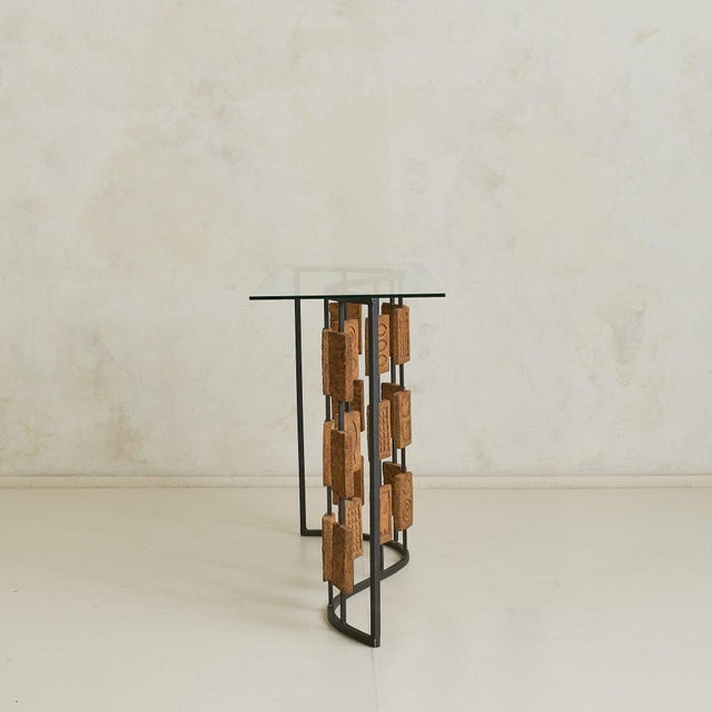 Mario Giani "Clizia" Italian Brutalist Terracotta + Iron Console by Mario Giani (Clizia), 1970s For Sale - Image 4 of 11