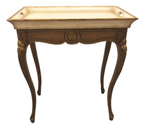 French Style Serving Tea Table W/ Removable Tray Side/Accent Table