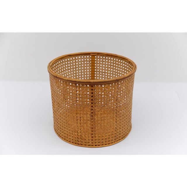 Beige Mid-Century Modern Viennese Wicker Basket, Austria, 1950s For Sale - Image 8 of 10
