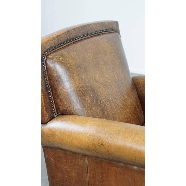 Leather Armchair with Decorative Nails For Sale - Image 12 of 14