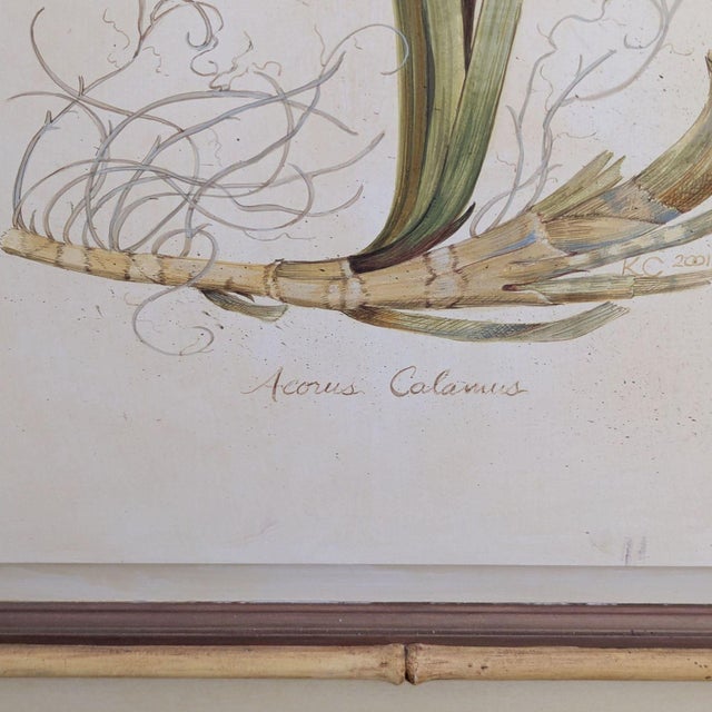Wood Botanical Hand Painted Media Cabinet For Sale - Image 7 of 12