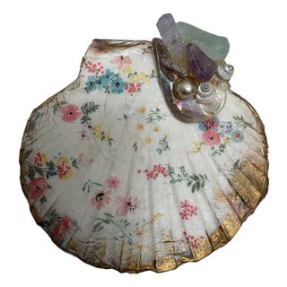 Natural Handcrafted Shell Trinket Tray For Sale