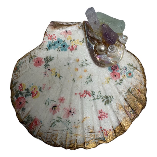 Natural Handcrafted Shell Trinket Tray For Sale