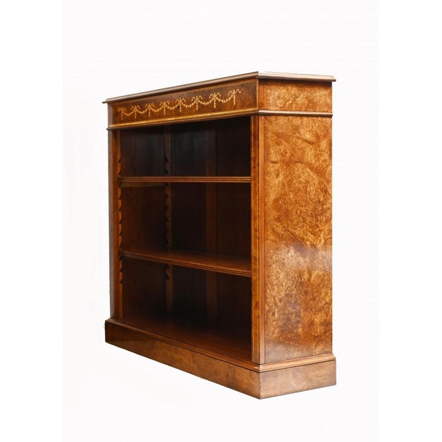 Regency Open Bookcase with Walnut Sheraton Inlay For Sale - Image 6 of 11