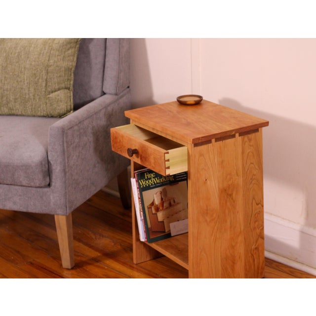 Handmade Mid-Century Modern Cherry Nightstand/End Table For Sale - Image 4 of 9