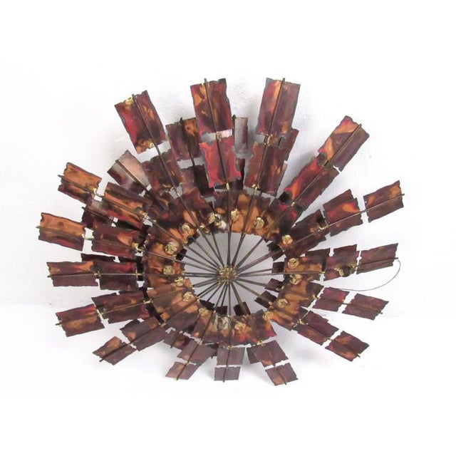 Stylish Curtis Jere Style Hammered Metal Wall Art Chairish