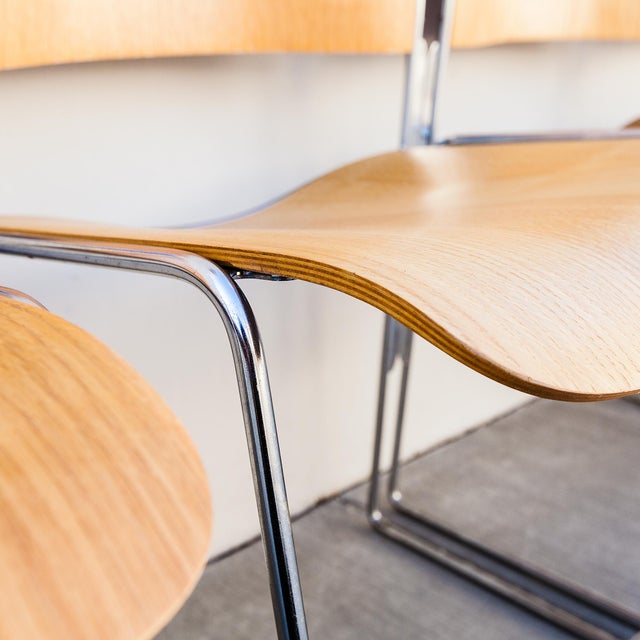 Vintage Restored David Rowland 40/4 Stacking Chairs in White Oak For Sale - Image 13 of 18