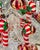Red Vintage Neiman Marcus 2002 German Blown Glass Holly Candy Cane Christmas Ornaments, Set of 6 For Sale - Image 8 of 8