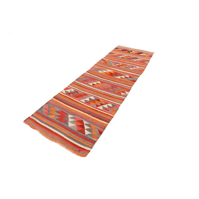 Mid-Century Modern Mid 20th Century Vintage Kilim Runner For Sale - Image 3 of 7