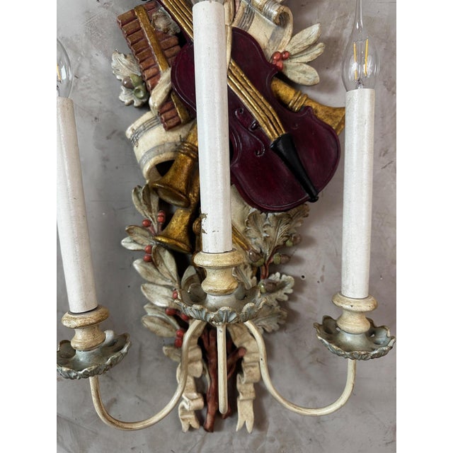 Louis XVI Wall Sconces, 1950s, Set of 2 For Sale - Image 3 of 15