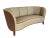 1940s Danish Banana Style Sofa in Taupe Leather and Chocolate Bouclé For Sale - Image 9 of 9