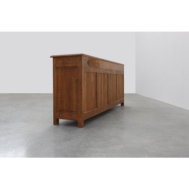 Brown Mid-Century Oak Sideboard from De Tonge, France, 1950s For Sale - Image 8 of 15