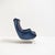 High-Back Lounge Chair in Blue and Mauve Velvet, 1950s For Sale - Image 9 of 11