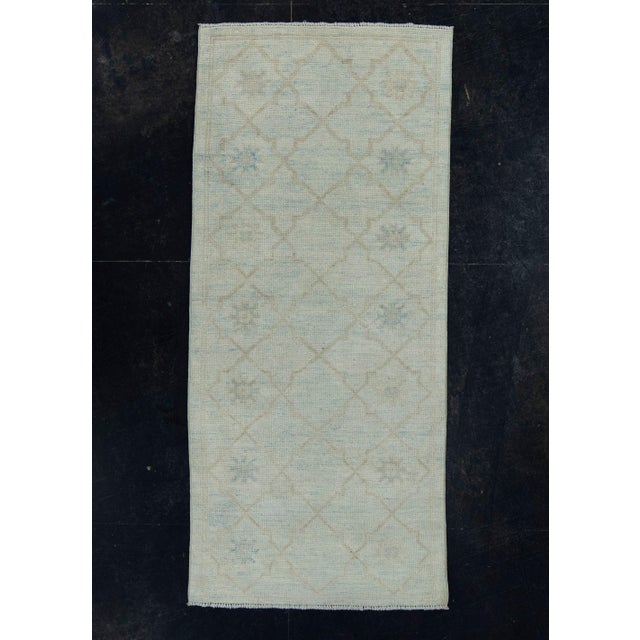 Taupe Turkish Oushak Runner Rug 2'10" x 10'4" #17822 For Sale - Image 8 of 8
