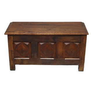 Antique Louis XIII Style Oak Storage Bench For Sale