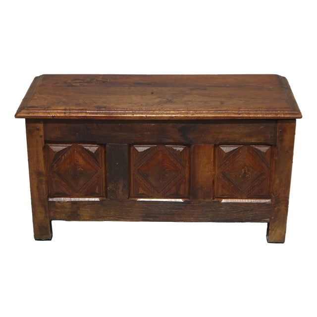 Antique Louis XIII Style Oak Storage Bench For Sale