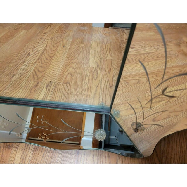 1950s Vintage Art Deco Embossed Shadowbox Wall Mirror For Sale In New York - Image 6 of 10